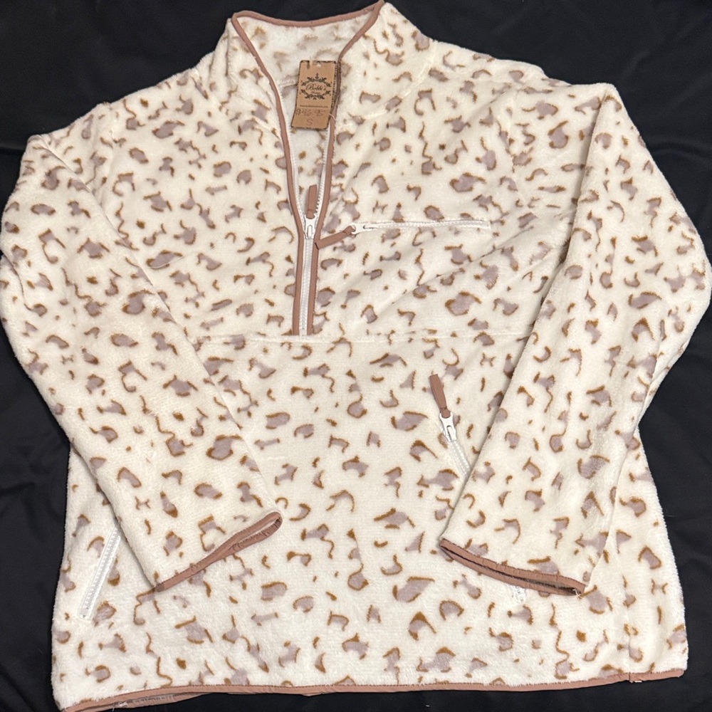 Kori Cream and Brown Leopard Print Sweatshirt